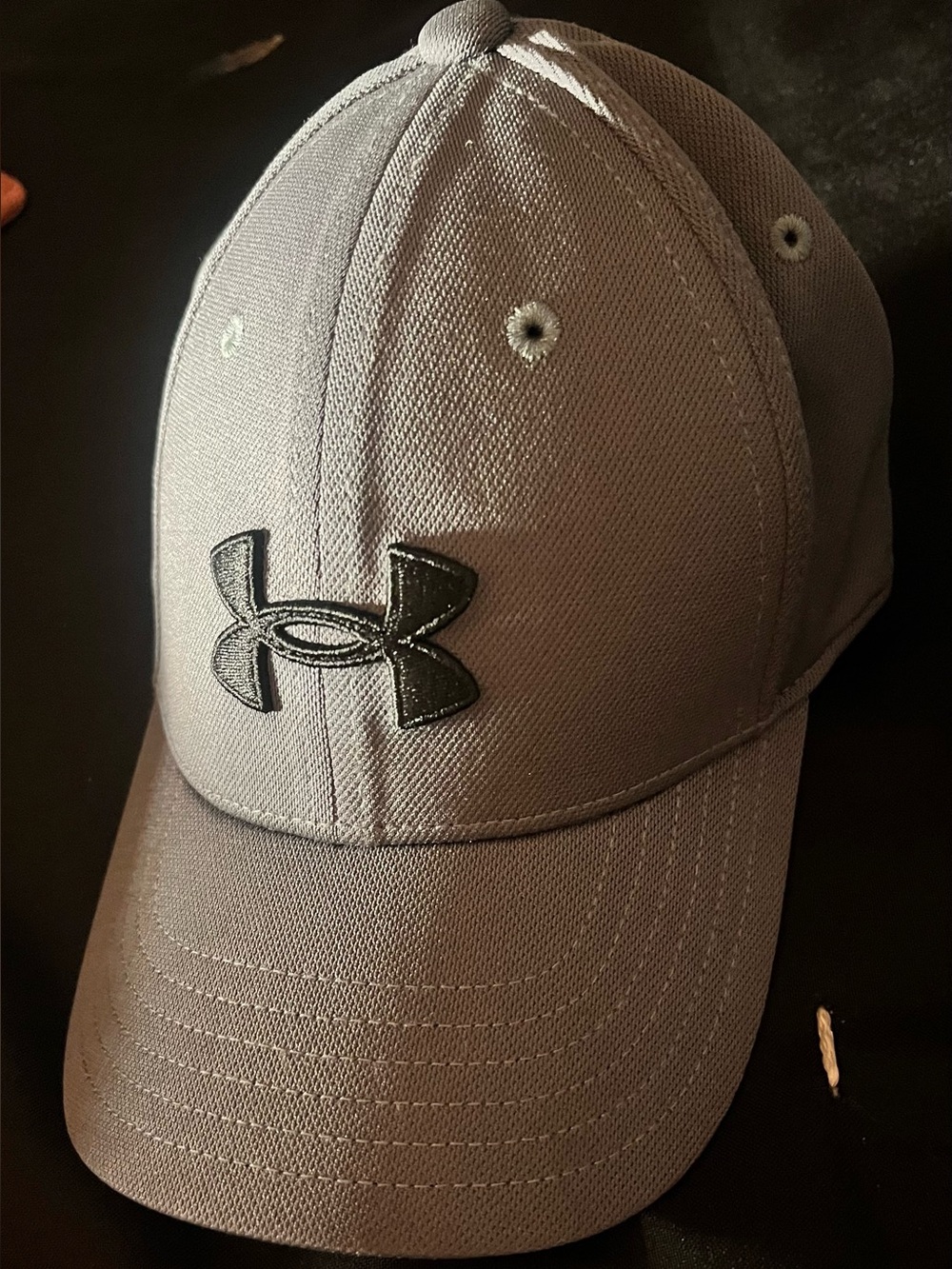 Under Armour Grey Curved-Brim Performance Hat with Black Logo